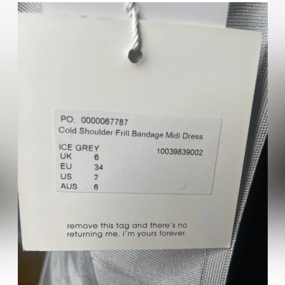 Misguided Cold Shoulder Luxe Bandage dress peplum hem & Plunging Neckline Sz:2 - Picture 11 of 12